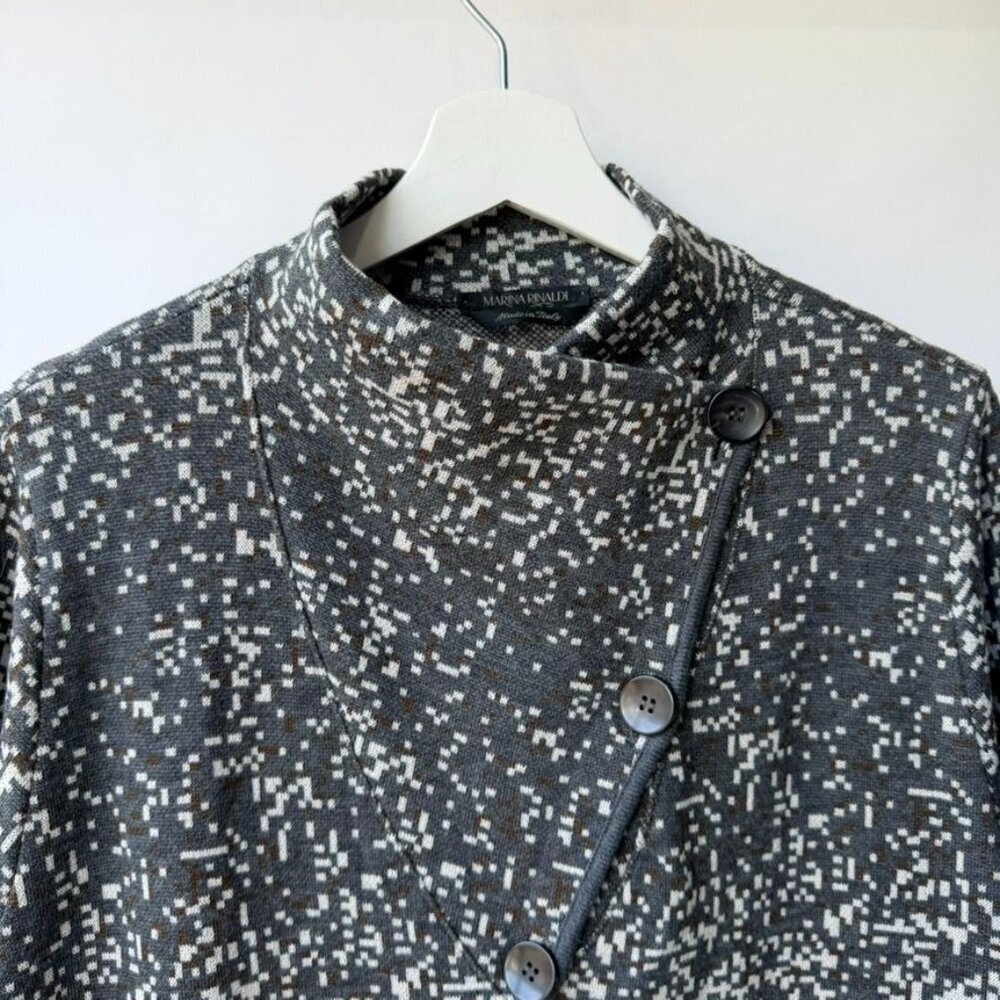 Marina Rinaldi knit Dress and Jacket COMBO– Gray/white Size M - Picture 6 of 16